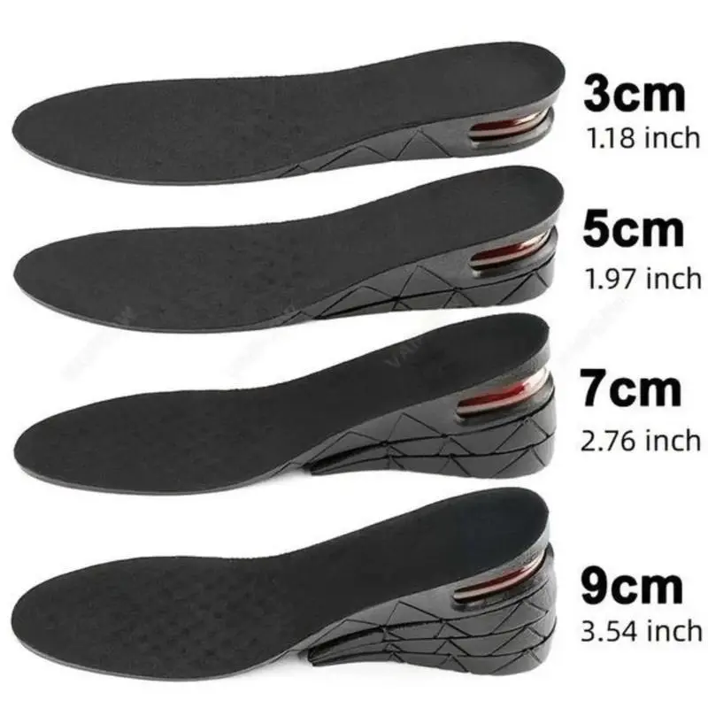 Adjustable Height Increase Insoles for Men – 1.2"–3.5" Lift, Soft PVC Material with Breathable Cushioning, Shock Absorption for All-Day Wear Shoes or Boots