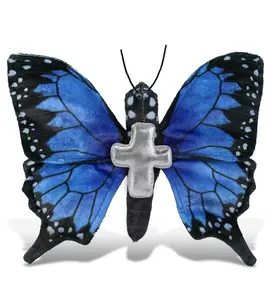 PLUSH CROSS - WILD COLLECTION PLUSH - BLUE BUTTERFLY 12"