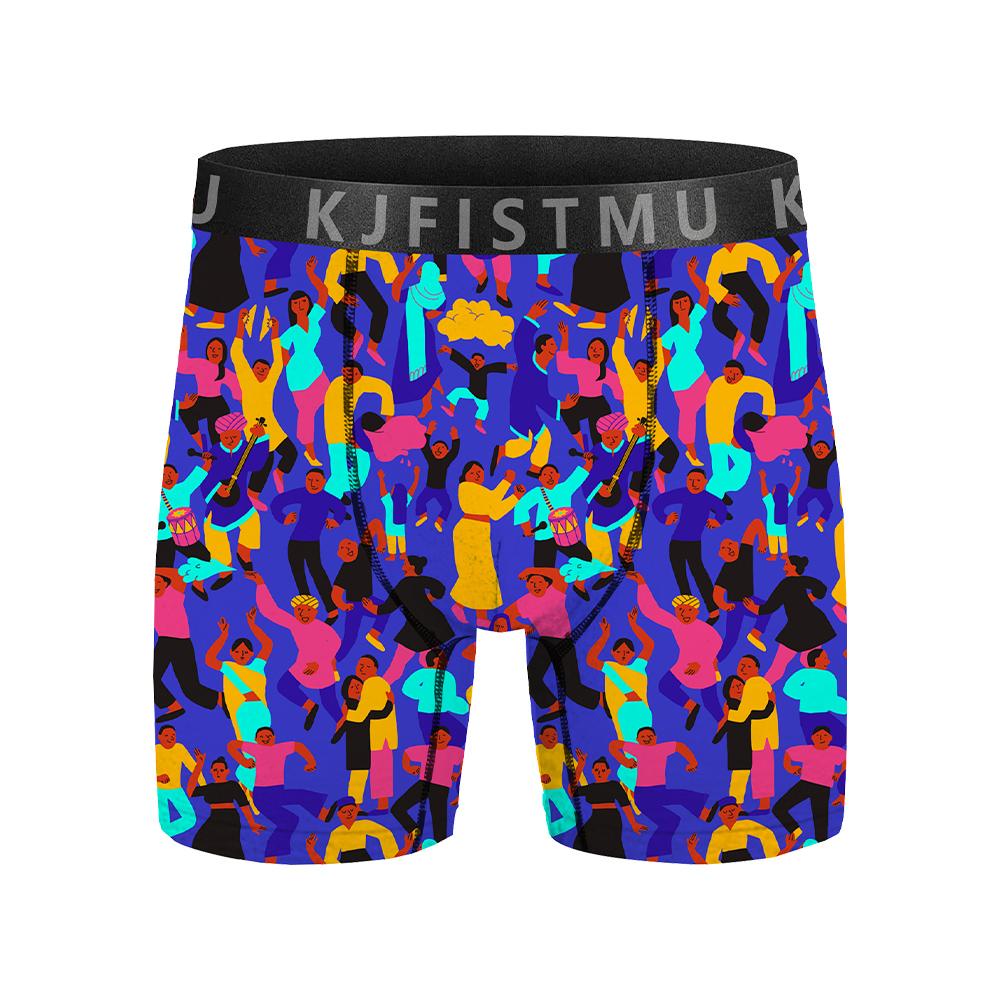 20-piece set of men's boxer briefs, trendy street style, moisture-wicking and breathable, multi-color combo pack, men's boxer briefs, anti-roll edges, multi-pack KJFISTMU Print Boxershorts