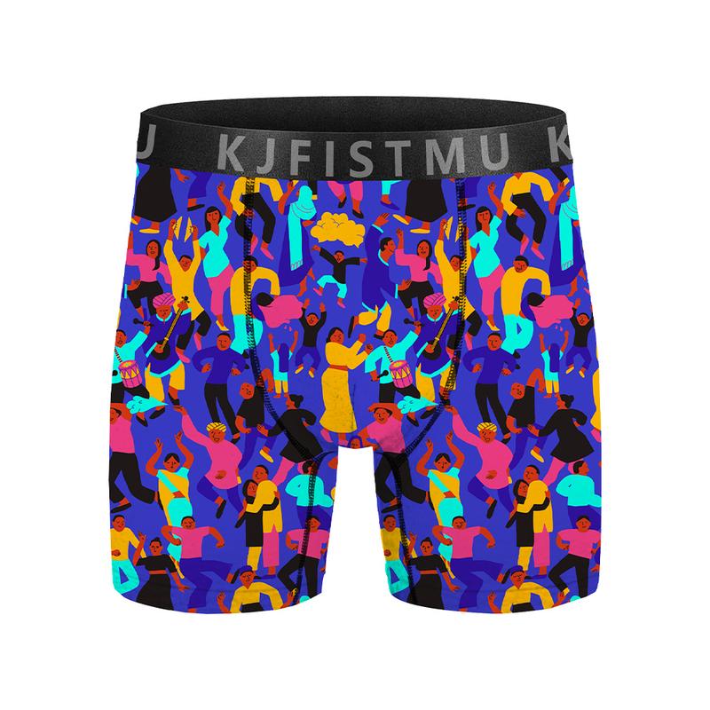 20-piece set of men's boxer briefs, trendy street style, moisture-wicking and breathable, multi-color combo pack, men's boxer briefs, anti-roll edges, multi-pack KJFISTMU Print Boxershorts