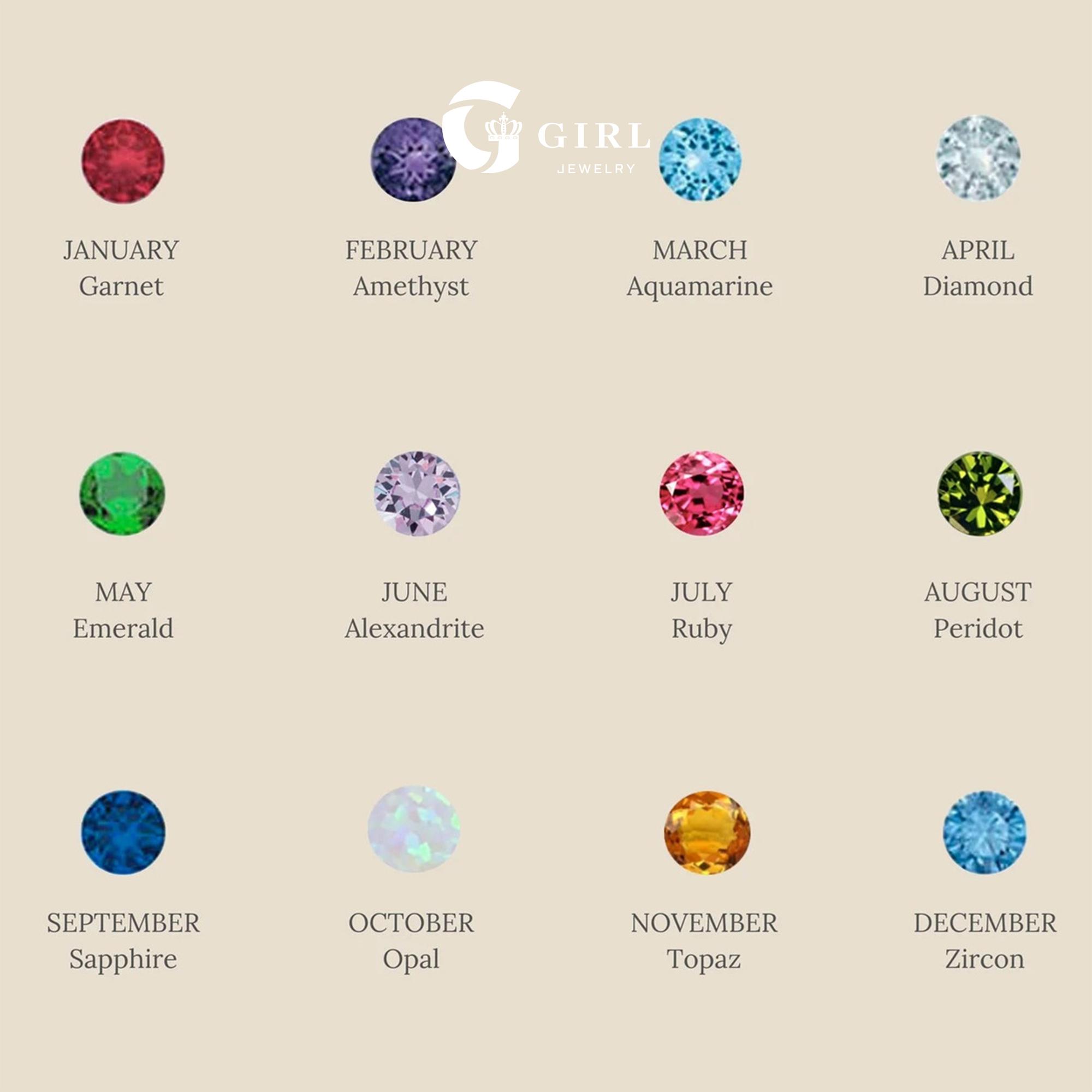 GGIRL Birthstone Necklace Minimalist - Dainty Baguette Charm 18K Gold Plated Necklace Gemstone Jewelry - Fashion Jewelry Gift for Holiday Haul Christmas Birthdays Anniversaries Personalized Gift for Her