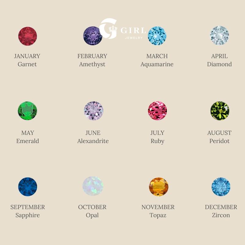 GGIRL Birthstone Necklace Minimalist - Dainty Baguette Charm 18K Gold Plated Necklace Gemstone Jewelry - Fashion Jewelry Gift for Holiday Haul Christmas Birthdays Anniversaries Personalized Gift for Her