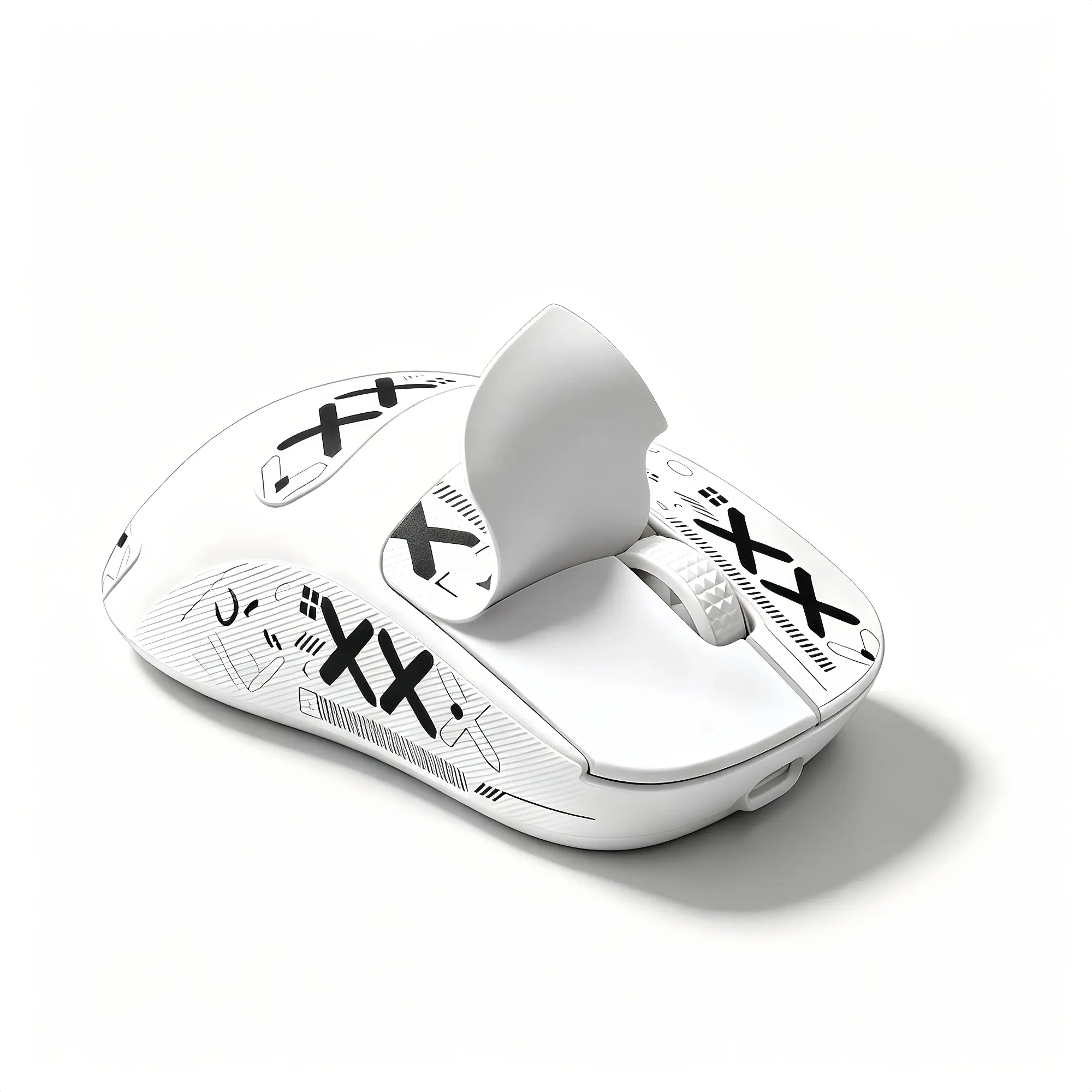 X8 Dual Mode Wireless Mouse, Aesthetic White Wireless Mouse with PAW3212 Sensor, Grip Stickers Included, Ambidextrous Design with Silent Click, 2.4G + Bluetooth 5.0 Rechargeable Computer Mouse for Laptop, Office, Study and Desk Setup - White