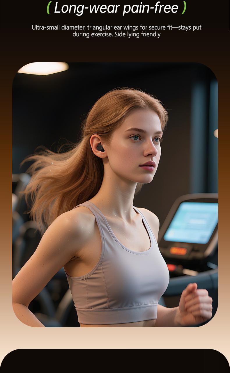 Acer OHR557 Wireless Audio Earphones, Invisible Sleeping Earbuds, Noise Cancelling Headphones for Running, Exercising, Gaming Sports, Electronic Headset Audio, Travel Essentials Bone Conduction Tech Black