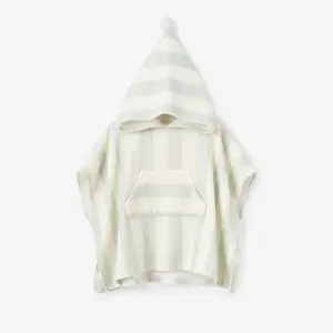 Sage Cabana Stripe Terry Poncho