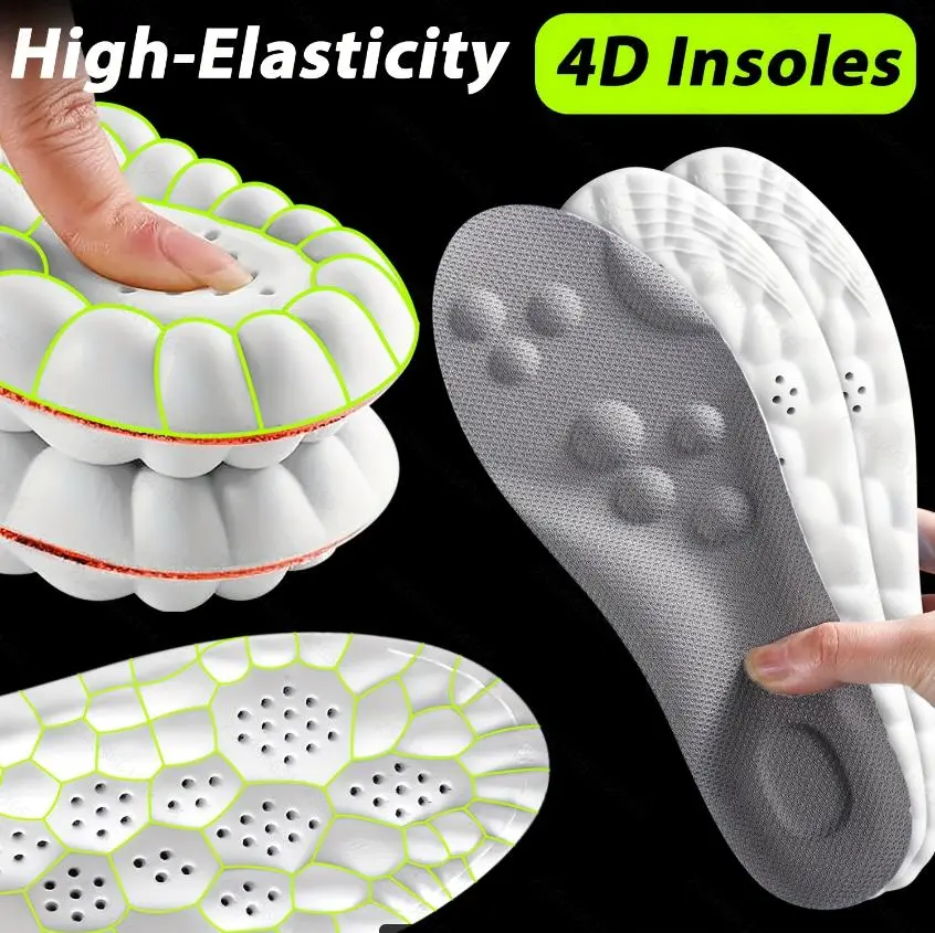 Men's 15 Plus Size Cut-to-Fit Athletic Shoe Insoles - 4D Cushioning, U-Shaped Memory Foam, Air Cushion, Ergonomic Shock Absorption, Customizable Inserts, Multipack for Standing/Walking, Buy 1 Get 2 Free Everyday Gear, Standing Walk