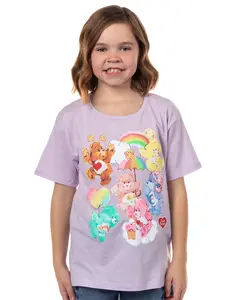 Care Bears T-Shirt Girls' Gathering of Buddies Short Sleeve Kids Tee