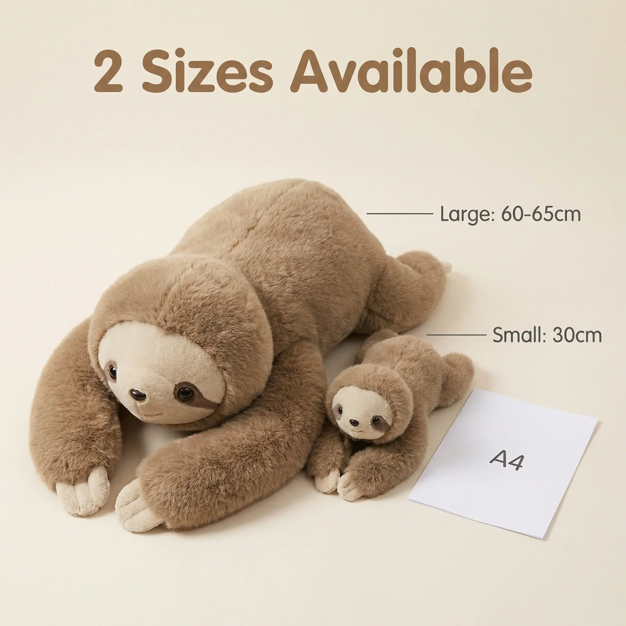 65cm Long-Armed Sloth Plush Toy, Soft and Cuddly Stuffed Animal Gifts, Heavier Weight for Comfort, Perfect Gift for Friends and Companions, Soft Huggable