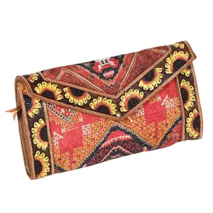 OHLAY Wallet Hand Tooled Upcycled Wool Genuine Leather Women Bag Western Handbag Purse Womens Handbags