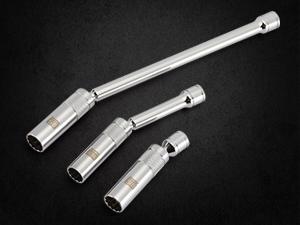 7 Piece 3/8-Inch Drive Magnetic Swivel Spark Plug Socket Set, Includes 9/16-Inch, 13/16-Inch, 5/8-Inch, 14mm Socket, 6-Point &12-Point, CR-V, Enhanced Magnetic Design with Thin Wall Socket