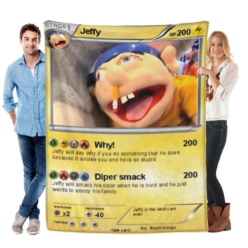 Sml Jeffy's uniquely printed flannel microfiber blanket is suitable for all seasons and can be used as sofa or office bedding, making it a great gift for fans.