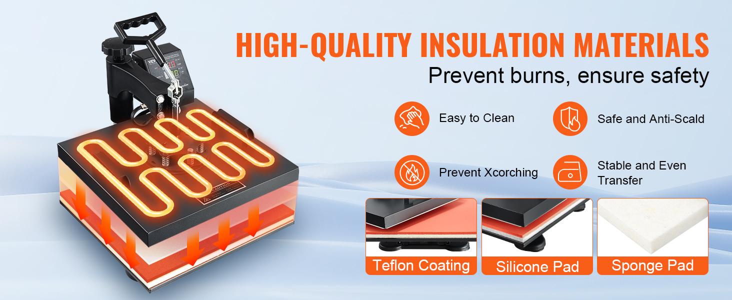 VEVOR Heat Press Machine,  15 x 15 inch, 2 in 1 Heat Transfer Machine with Hat Press, 360° Swing Away T-Shirt Pressing Machine, Digital Precise Control, Fast Even Heating for T-Shirts/Hats/Caps, Black