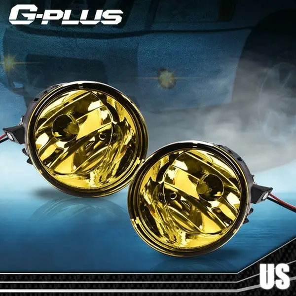 G-PLUS Front Bumper Fog Lights with Bulbs, Yellow Car Accessories, Fit for 05-07 Nissan Armada, 04-15 Nissan Titan