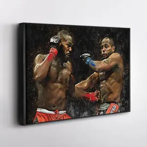Jon Jones vs Daniel Cormier UFC  Wall Art Print,  MMA Fight Poster for Man Cave, Home Gym, or Sports Fan Wall Decor