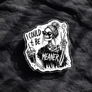 Sarcastic Skeleton MagSafe Phone Grip, I Could Be Meaner Coffee Skull Magnetic Pop Socket Kickstand for iPhone