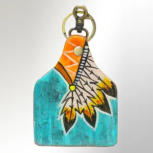 American Darling ADKRM105 Hand Painted Genuine Leather Keyring