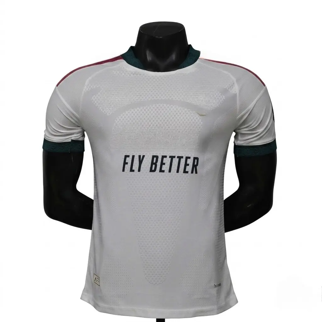 [FULL LOGO] Classic white home football jersey – Breathable, quick-dry soccer kit; customizable name and number. Lightweight, breathable fabric.