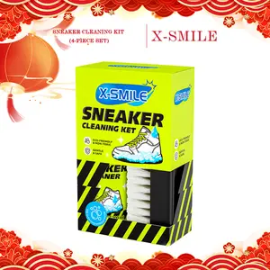 X-SMILE 4-Piece Sneaker Cleaning Kit – Dry Cleaner & Stain Remover Wet Wipes, Basketball Shoe Dryer Balls, Dedicated Cleaning Brush