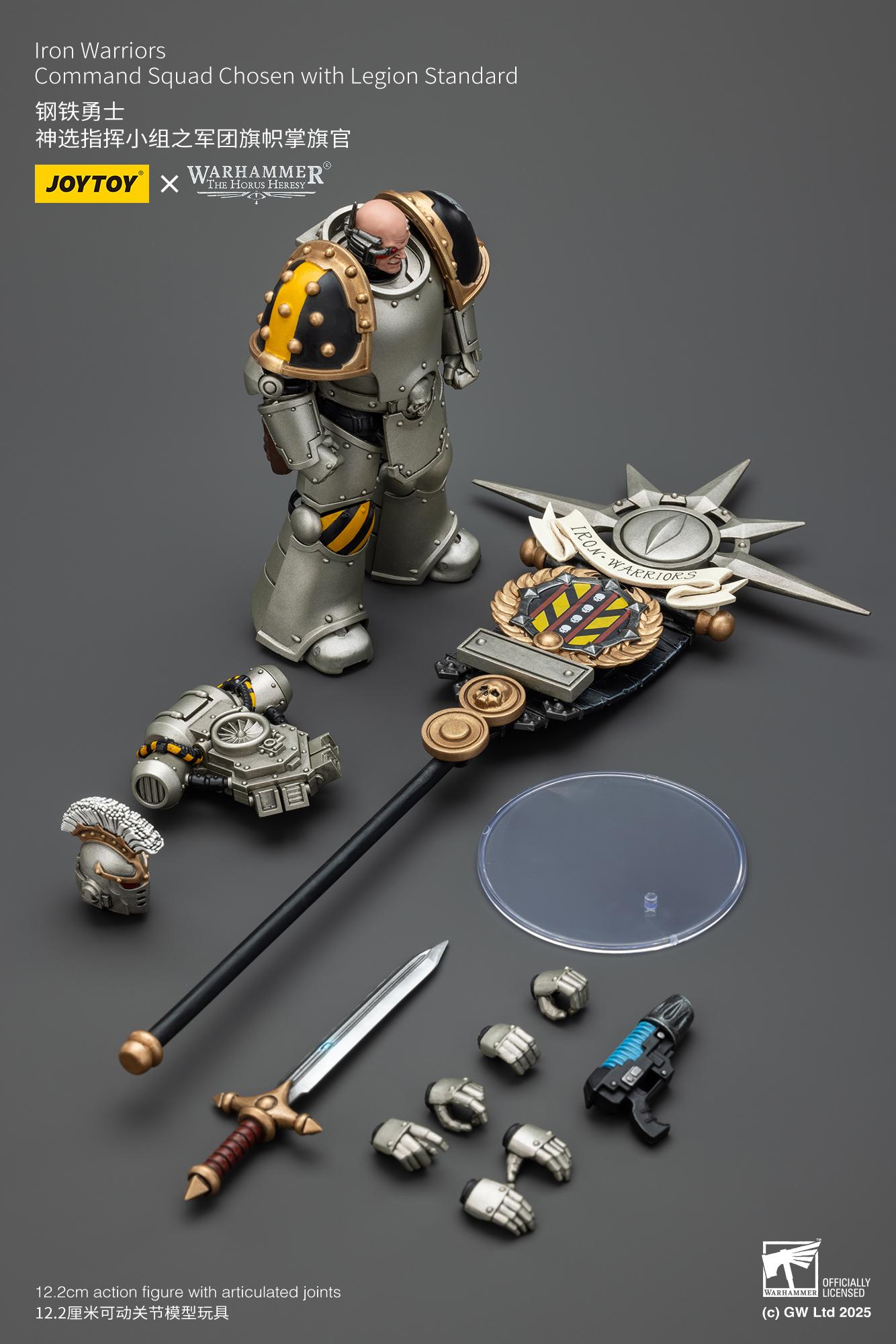 JOYTOY Warhammer 1/18 Action Figure Iron Warriors Command Squad Chosen with Legion Standard JT01765 JOYTOY Warhammer 1/18 Action Figure Iron Warriors Command Squad Chosen with Legion Standard JT01765