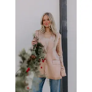 Cocktails First Satin Blazer