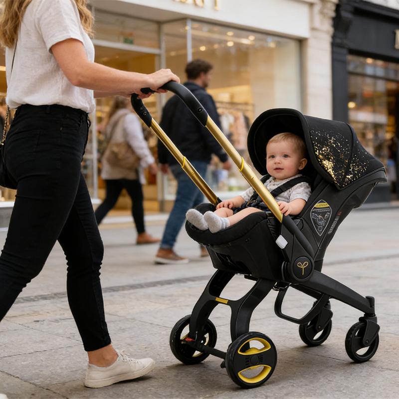 (No Base)Foldable Four-wheel Baby Stroller with Free Bag Newborn Stroller Foldable Legs Equipped with Chest Clip One-Click Contraction Function Aluminum Alloy 4-wheel Travel Toddler Stroller