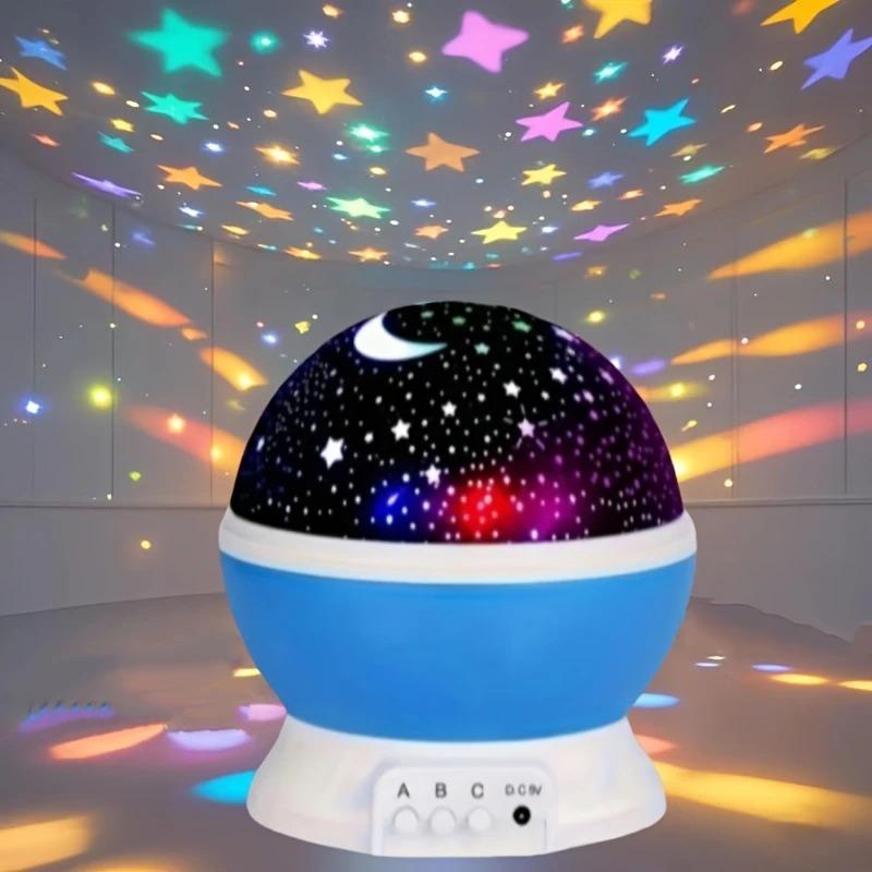 [2Pcs] Starry Night Light Projector, 360 ° Rotatable Light Fixture with 9 Color Modes, Featuring Moon And Stars - USB Powered, 1 Dreamy Starry Light - Illuminates Romantic Bedrooms, Adding Brilliance to Festivals, Camping Adventures, And Parties