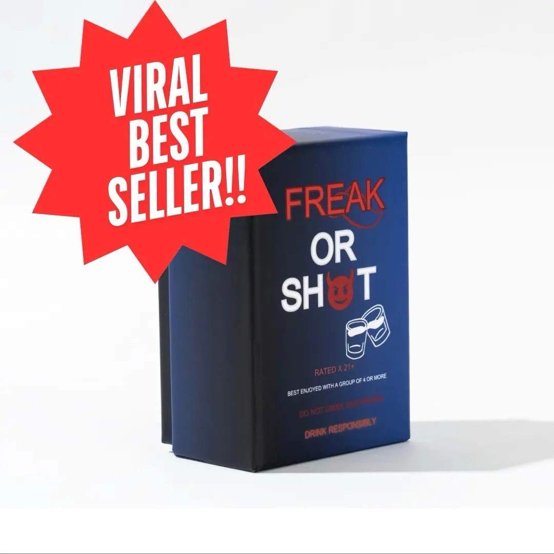 Freak or Shot Card Game - 104 Raw & Unfiltered Cards for Group Trips & Weekend Starts - Risky Dares & Outrageous Questions