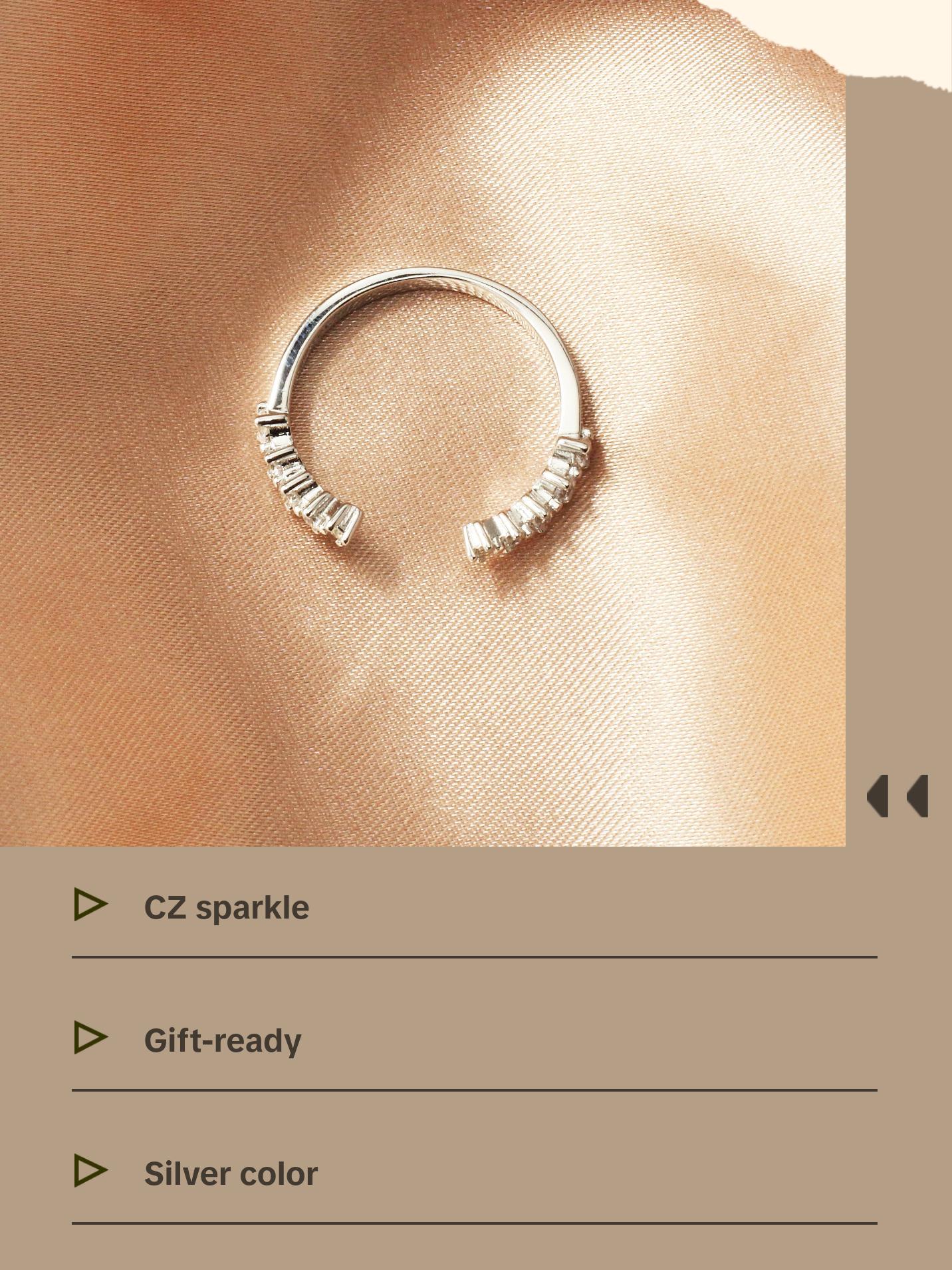 White CZ 925 Sterling Silver Ring with Round Center Stone