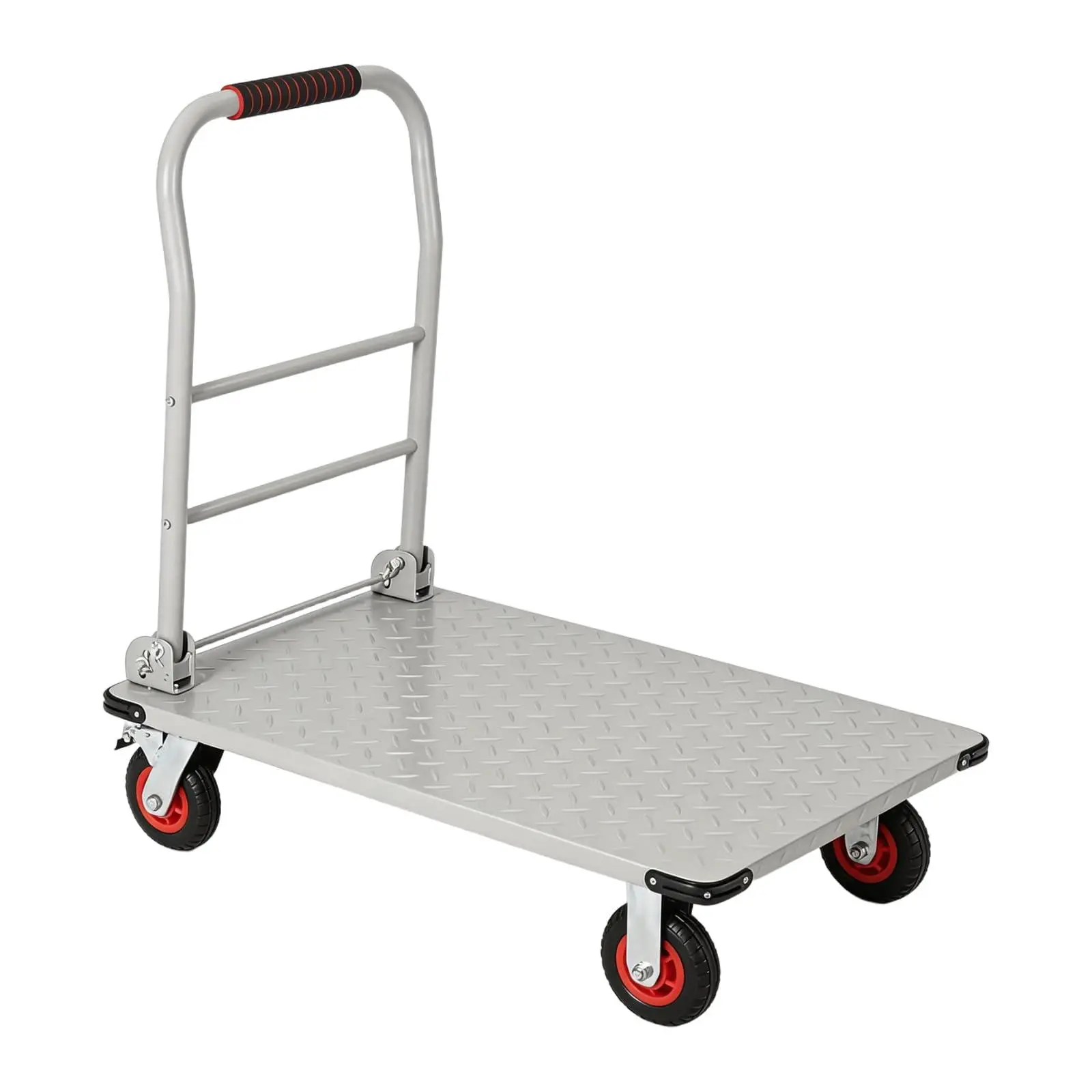 GARVEE Heavy Duty Platform Truck Cart – 1800 LBS Capacity Push Cart, Flatbed Cart & Dolly Cart, 36"X24" Steel Moving Cart with 6" Swivel Wheels & Brakes, Foldable Handle for Warehouse, Garage, Shipping