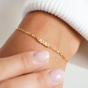 Mama Bracelet  Dainty Gold Mama Link Bracelet for Women, Minimalist Mom Jewelry Gift, Mothers Day Birthday Gift for Mom, Trendy Everyday Bracelet