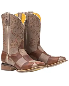 Tin Haul Men's Checkers Western Boot Broad Square Toe - 14-020-0077-0451 Mu