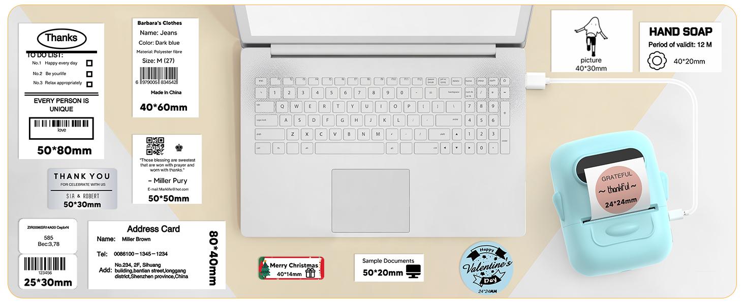 Label Maker, label printer, portable wireless Bluetooth printer, can print item labels, product labels, document labels, food stickers, etc. Compatible with Apple and Android. Black Friday .home Label Maker, label printer, portable wireless Bluetooth printer, can print item labels, product labels, document labels, food stickers, etc. Compatible with Apple and Android. Black Friday .home