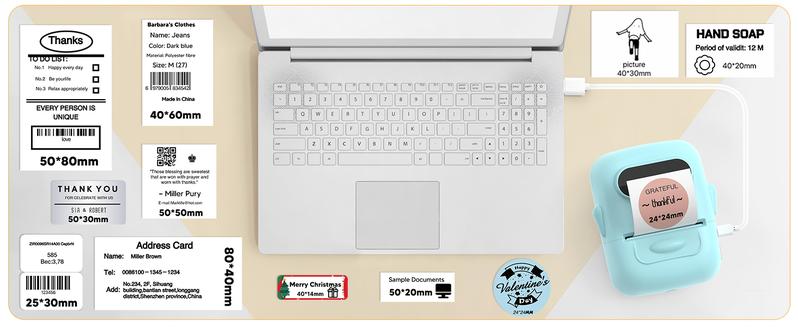 Label Maker, label printer, portable wireless printer, Bluetooth supported, suitable as a Valentine's Day gift for loved ones and partners, Super Bowl