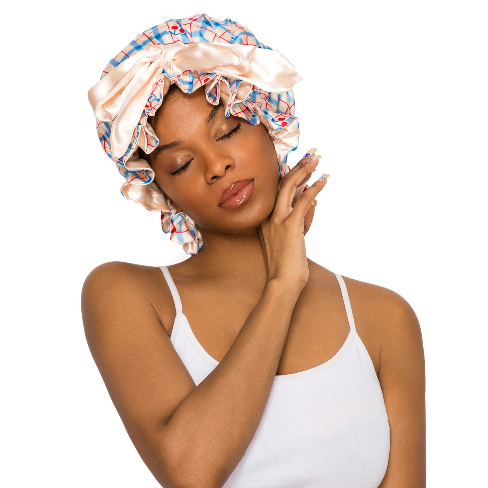 SeSe Code Double Layer Silk Bonnet for Haircare - Soft & Practical Sleeping cap with Elastic Tie Band for Curly & Natural Hair SeSe Code Double Layer Silk Bonnet for Haircare - Soft & Practical Sleeping cap with Elastic Tie Band for Curly & Natural Hair