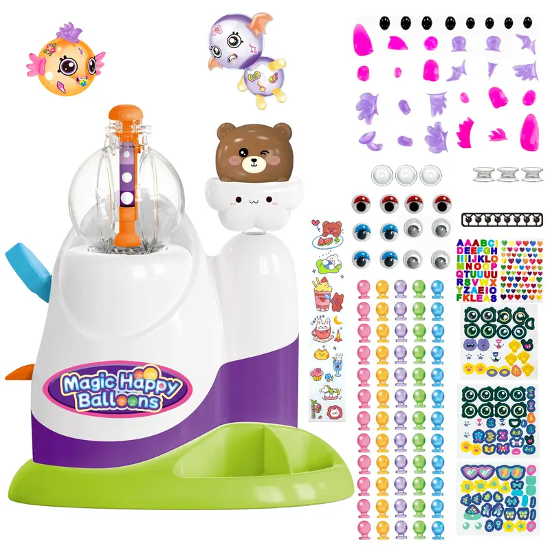 DIY Animal Balloon Maker Craft Kit for Kids | 60 Balloons, 134 Accessories | Magic Sticker Balloon Set, Build Multiple 3D Models | Valentine’s Day, Birthday & Party Gift for Boys and Girls