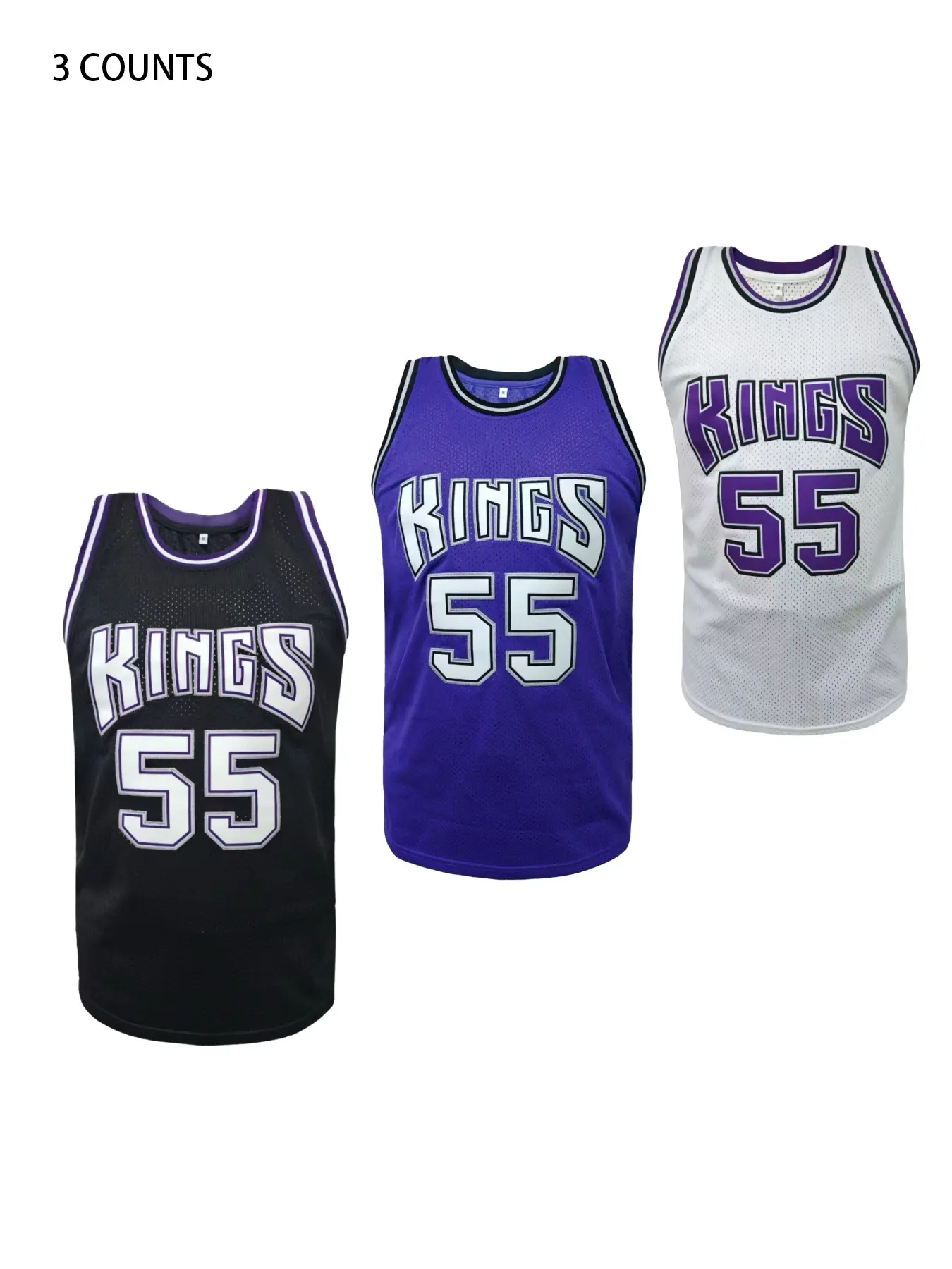 Kings #55 Basketball Jersey, Basketball Gear, Loose Fit Breathable Knit Fabric, Embroidered Letters and Numbers Vest, Unisex Style, Breathable Athletic Top, Workout Tops, Perfect for Training and Competition, Outdoor Sports, Gift for Christmas, New Year