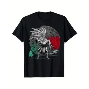 Mayan Aztec Warrior and Jaguar Indigenous Mexican T Shirt