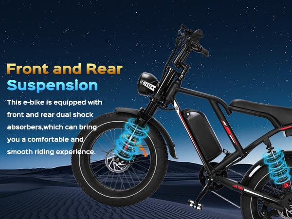 31MPH Electric Bikes 1500W Peak 20 Fat Tire E Bike with Powerful Motor 48V 17.5Ah Removable Battery, Ebike Moped Style for Mountains, Snow, Sand, Road Motorcycle E-Bike Bicycle Folding Fat-Tire ride
