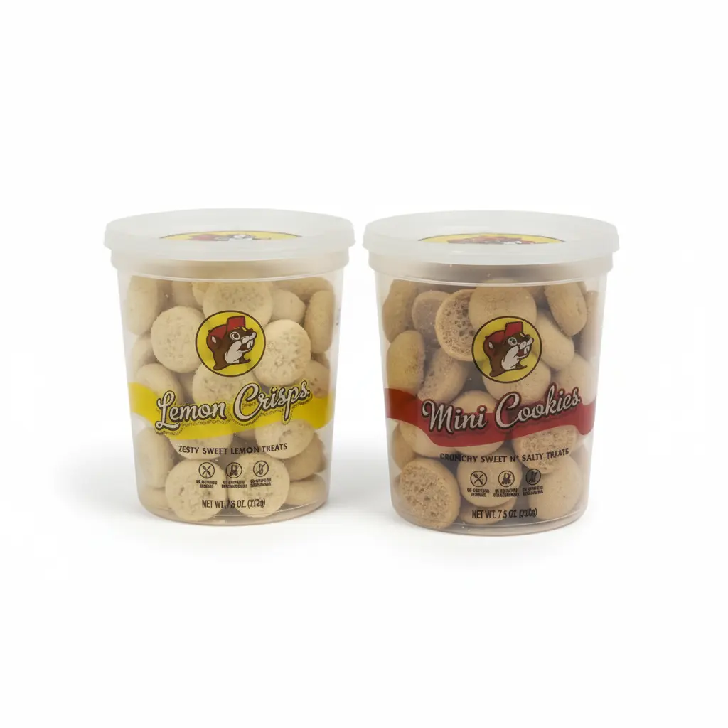 Buc-ee's Classic Mini Cookies - Crunchy, Buttery, Melt-in-Your-Mouth Snack with Milk Compatibility, 7.5 oz Resealable Tub