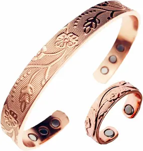 Pure Copper Magnetic Bracelet & Ring Adjustable Size for Women