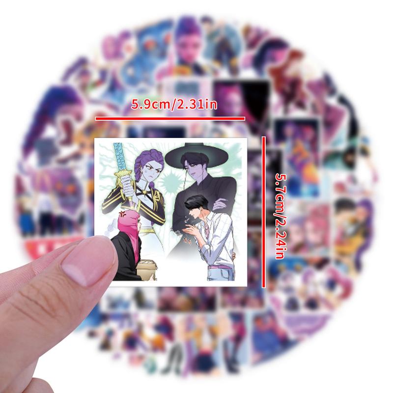 56PCS Demon Movie Hunters Stickers for Water Bottle Laptop, Korean Idol Cool Sticker Waterproof Vinyl Decal for Teen Kids Adult Skateboard Phone Guitar Travel Case Bike Party Decor