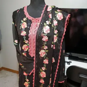 chiffon embroidered 3pc Womenswear