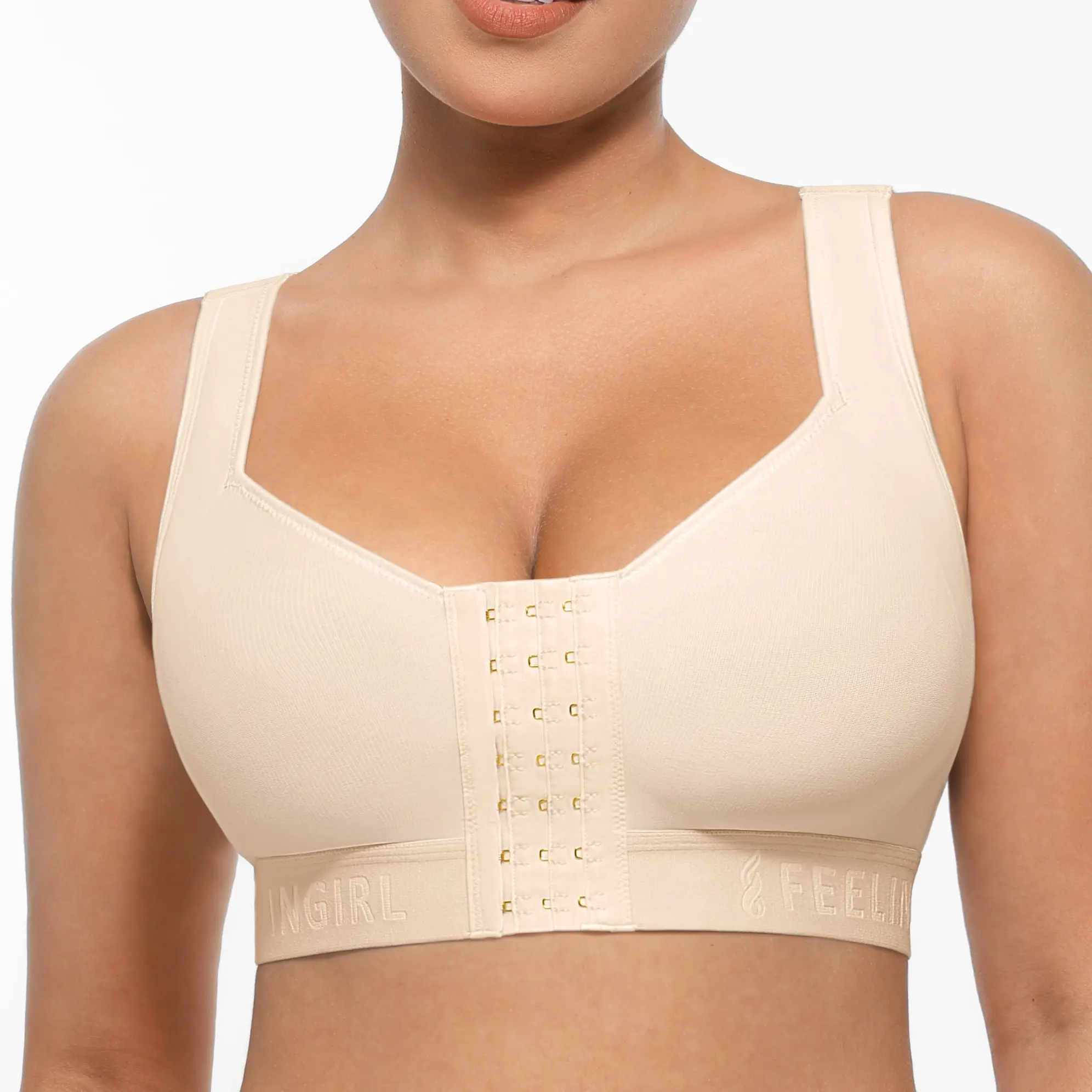 FeelinGirl Women Front Closure Wireless Bras Full Coverage Compression Bra With Easy-Wash Fabric For Everyday Comfort FeelinGirl Women Front Closure Wireless Bras Full Coverage Compression Bra With Easy-Wash Fabric For Everyday Comfort