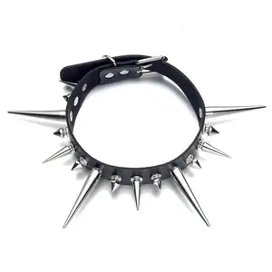 Goth Necklaces Long Spiked Choker Punk Rock Collar Costume Gothic Accessories