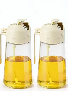 2 and 1 edible oil sprayer, simple design, suitable for salad barbecue cooking olive glass oil bottle