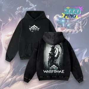 Warframe Vintage Wash Hoodie, Epic Sci-Fi Gamer Graphic T-Shirt, Retro Acid Wash Sweatshirt, Tank Top, Cybernetic Guardian Art Merch, Space Explorer Fan Gift, Ethereal Streetwear Aesthetic, Unisex Cotton Apparel