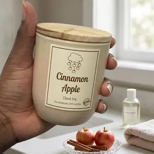 Apple Cinnamon Candle - 8 oz Handmade 100% Soy Wax - Cloud Soy - Food Scented - Perfect for Home Decor Aroma