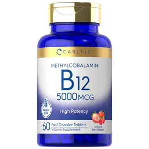 Carlyle Methylcobalamin Vitamin B12 5000mcg | 60 Fast Dissolve Tablets | For Adults | Vegetarian, Non-GMO & Gluten Free Supplement