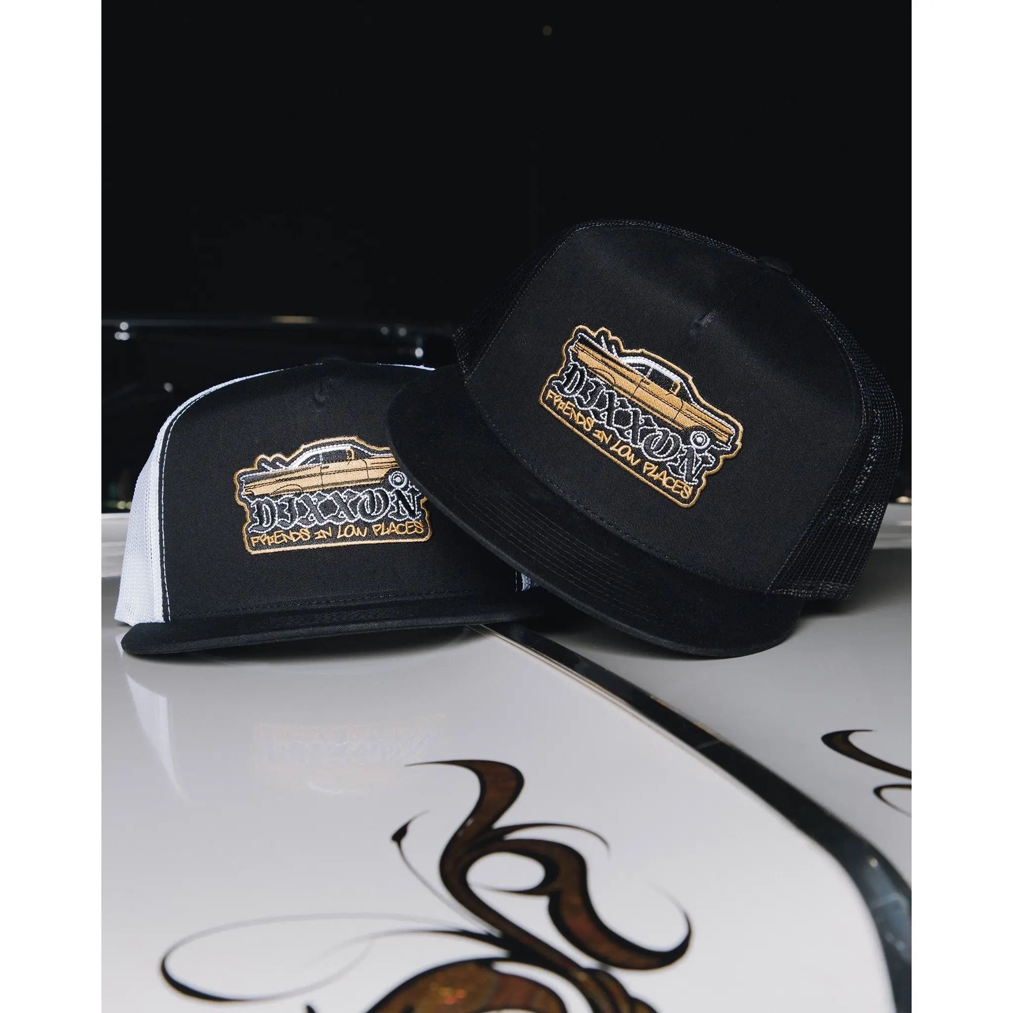Low Places Hydraulic Flat Bill Trucker Snapback - Gold
