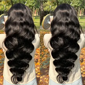 13x6 Body Wave Human Hair Wig HD Lace Front Wigs for Black Women Glueless Pre Plucked 180% Density Frontal Wigs Human Hair 28 Inch